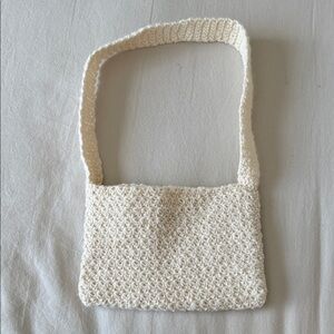 Handmade Cream Crochet Shoulder Bag